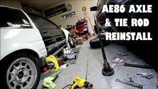 AE86 REINSTALLING REAR AXLE amp TIE RODS  11 7 16 [upl. by Winna]