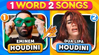 SAVE ONE SONG One Word Two Songs  Music Quiz Challenge [upl. by Yeknarf]