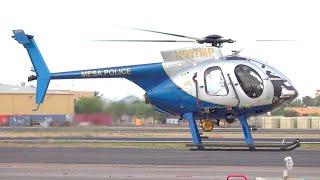 🚁 McDonnell Douglas Helicopter MD530F Hughes 500  Mesa Police  Takeoff  Helicopter 🚁 [upl. by Groos]