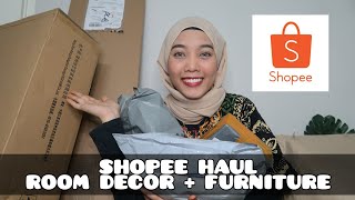 SHOPEE HAUL FOR ROOM DECOR  FURNITURE [upl. by Nrek743]