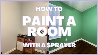 How To Spray Walls with a Paint Sprayer Painting our Home Office in 1 hour [upl. by Dej]