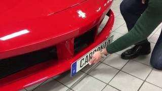 Carbonio No Drill F488 License Plate Mount [upl. by Aicinoid545]