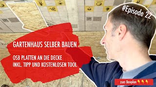 DIY Gartenhaus selber bauen Ep 22  Deckenmontage OSB Platten [upl. by Saied]