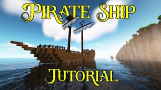 How to Build a Pirate Ship in Minecraft  Easy Tutorial [upl. by Ihsoyim544]