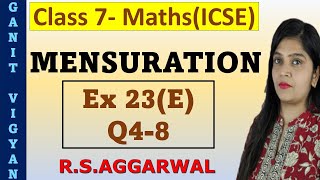 Mensuration  ICSE class 7  Chapter 23  Exercise 23E  Q 48  R S Aggarwal [upl. by Nyleaj627]