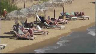 Platanias beach in front of Skiathos Princess Hotel from a higher point Skiathos island Greece [upl. by Eitsirk]