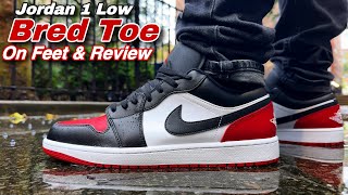 Jordan 1 Low Bred Toe 20  Review amp On Feet [upl. by Hedberg]