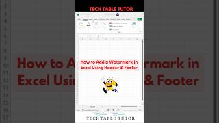 🔥 Add a Watermark in Excel Like a Pro  Easy StepbyStep Guide 🚀 excel excelshorts shorts [upl. by Sophronia]