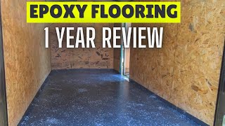 Epoxy flooring on TrailerONE YEAR LATER Should you use Rustoleum epoxy [upl. by Taddeusz]