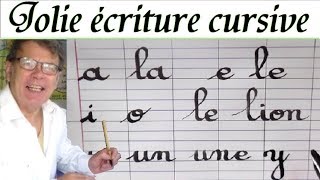 Voyelles de l’alphabet en écriture cursive en plein et délié [upl. by Tterrab]