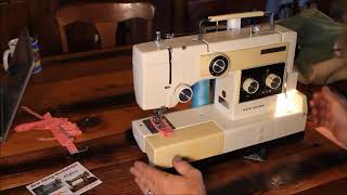 New Home 222 Combi Sewing Machine Demonstration [upl. by Ayamat626]