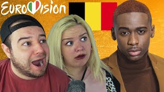 Jérémie Makiese  Miss You  Belgium  Eurovision 2022  AMERICAN COUPLE REACTION [upl. by Kemp]