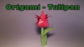 Origami  Tulipan LINK DO NOWEJ WERSJI W OPISIE [upl. by Edlin]