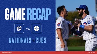 Game Highlights Cubs win game two vs Washington  92024 [upl. by Eatnoled]