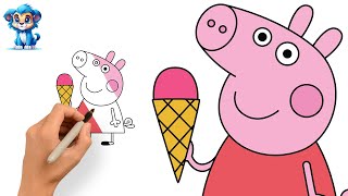 How to draw PEPPA PIG step by step EASY 🐷 [upl. by Aileme988]