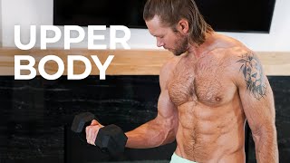 25 Min UPPER BODY WORKOUT with Dumbbells  SHOULDERS BACK CHEST BICEPS amp TRICEPS [upl. by Strickler]