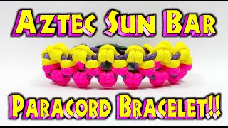 Paracord How To Make A Modified Aztec Sun Bar With Buckles [upl. by Tewell]