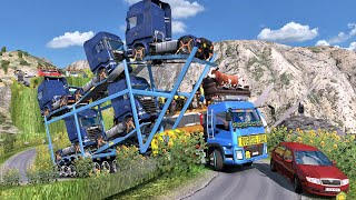 Overloaded Trailer  the most dangerous road  Euro Truck Simulator 2 [upl. by Eveivenej]