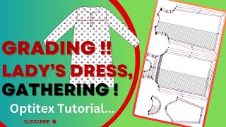 CHEMISES DRESS GRADING  LADYS DRESS GRADING  HOW TO GRADING CHEMISES DRESS PATTERN IN OPTITEX [upl. by Akerdnuhs]