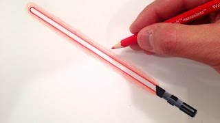 How to Draw a Red Lightsaber [upl. by Ferrick]