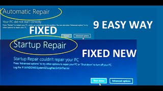 how to fix windows 11 and 10 Automatic Repair Loop Startup repair could not repair PC 9 Easy Way [upl. by Aelsel12]