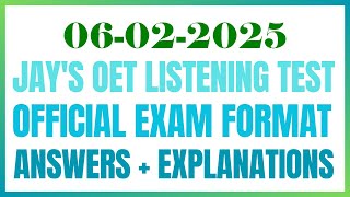 OET LISTENING TEST 06022025 oet oetexam oetnursing oetlisteningtest [upl. by Meyer651]