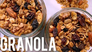 HOW TO MAKE GRANOLA AT HOME  Simple and Healthy Granola recipe [upl. by Yborian231]