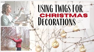 Christmas Twig Decor 2021  DIY Christmas Decorations  Simple Twig Decor  Christmas 2021 [upl. by Wilkison362]