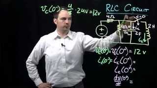 Circuits I Example with RLC Circuit Parallel Step Response [upl. by Ennaitak]