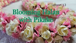 How to make a Ribbon Lei  Blooming Halau with Pikake  Lesson 13 [upl. by Clea]