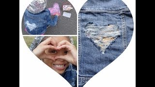 DIY HOW TO DISTRESS A DENIM JACKET [upl. by Ferwerda]