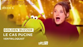 GOLDEN BUZZER  21YearOld Capucine Singing Ventriloquist Gets Golden Buzzer [upl. by Nytsirk885]