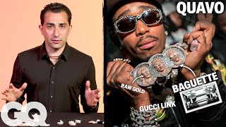 Jewelry Expert Critiques Migos Jewelry Collection  Fine Points  GQ [upl. by Nnylf]