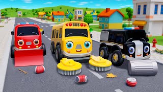 Wheels On The Bus Go To Town and Clean The Streets  Nursery Rhymes  Baby Bus amp Friends  Kids Song [upl. by Nare]