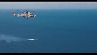 Royal Navys first live firing of Sea Venom Missile from Wildcat Helicopter [upl. by Peti480]