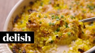 How To Make Baked Creamed Corn  Delish [upl. by Anawaj571]