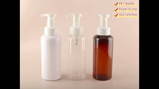 New arrival 500ml round PET foam pump dispenser bottleamber plastic bottleHand cleaning bottle [upl. by Coshow500]