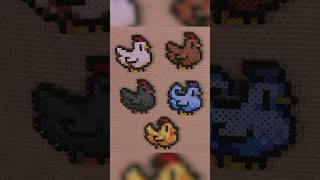 Perler Beads Timelapse Chickens  Stardew Valley Pixel Art [upl. by Ainimreh]