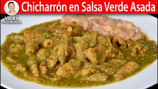 CHICHARRON EN SALSA VERDE ASADA  Vicky Receta Facil [upl. by Manny977]