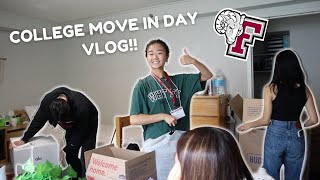 COLLEGE MOVE IN DAY VLOG AT FORDHAM UNIVERSITY  dear adulting [upl. by Nereen]