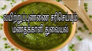 Manathakkali Keerai Chutney Recipe In TamilMilagu Thakkali Keerai thuvaiyal [upl. by Ramirolg]