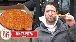 Barstool Pizza Review  Rikos Pizza Stamford CT [upl. by Straub]