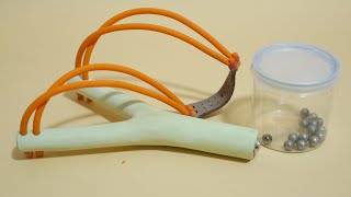 How to Make an Easy Survival Slingshot at Home DIY [upl. by Gilbye30]