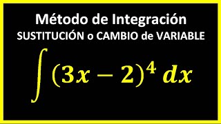 integral de 3x24 dx MÉTODO de INTEGRACIÓN SUSTITUCIÓN o CAMBIO de VARIABLE [upl. by Ycats]