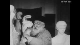 Auguste Rodin  Filmed Sculpting in his Studio 1915 [upl. by Anaeco]