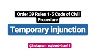 Temporary injunction Order 39 Rules 15 CPC [upl. by Chloe]