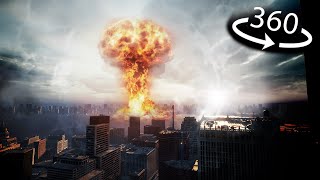 360° VR  POV City gets NUKED Nuclear Explosion Simulation [upl. by Shimkus]