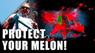 Hard hat demo  Protect your melon  Safety helmet testing video amp melon smashing Slow motion [upl. by Beall]