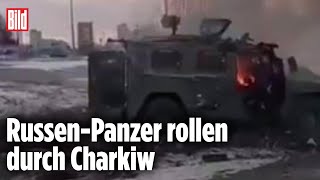 Charkiw Ukrainische Soldaten zerstören russische Konvois  BILD Lagezentrum mit Max Kiewel [upl. by Eintrok]