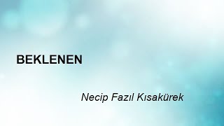 BEKLENEN  Necip Fazıl Kısakürek [upl. by Eimaraj77]